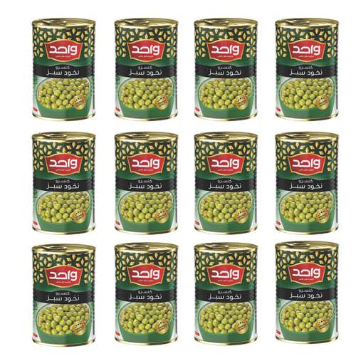 کنسرو نخود سبز واحد - 350 گرم بسته 12عددی