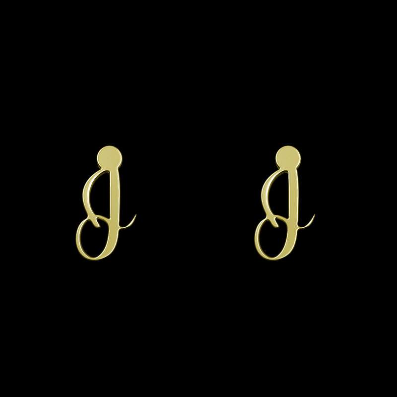 گوشواره طلا 18 عیار زنانه مدوپد مدل حرف j کد GA1-10850