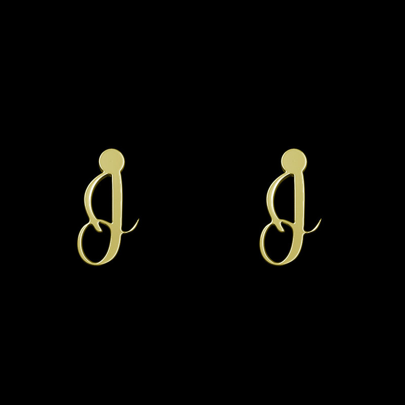 گوشواره طلا 18 عیار زنانه مدوپد مدل حرف j کد GA1-10850