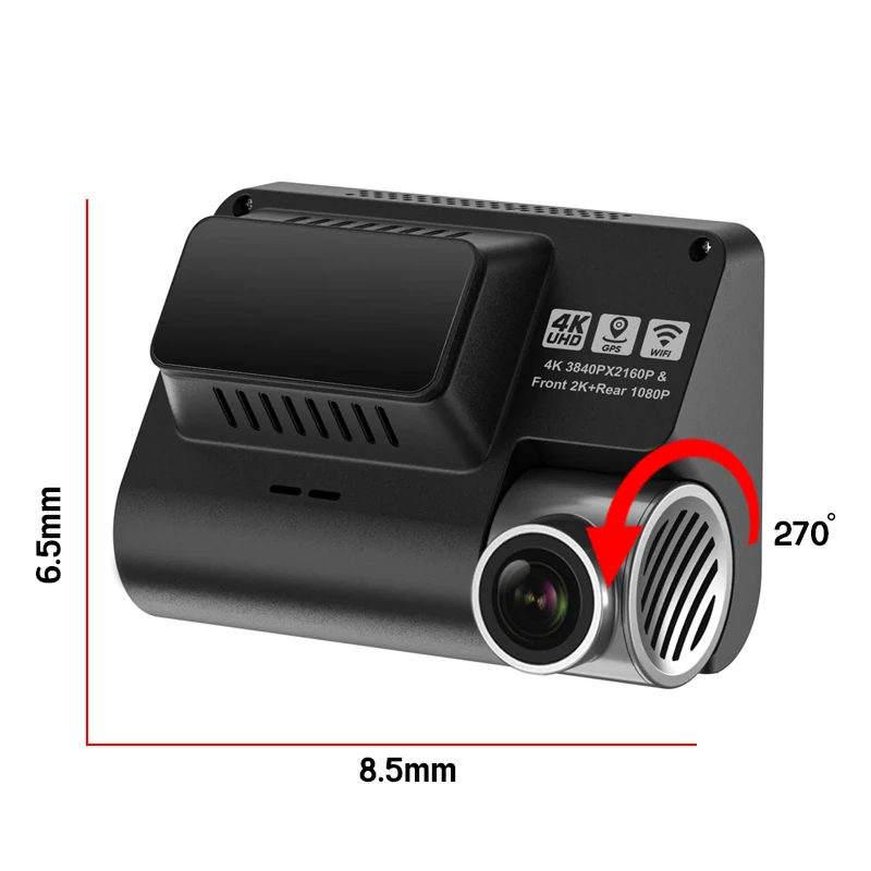 عکس شماره 6 : دوربین ثبت وقایع خودرو اتوویژن مدل his-4k-wifigps به همراه دوربین عقب و gps