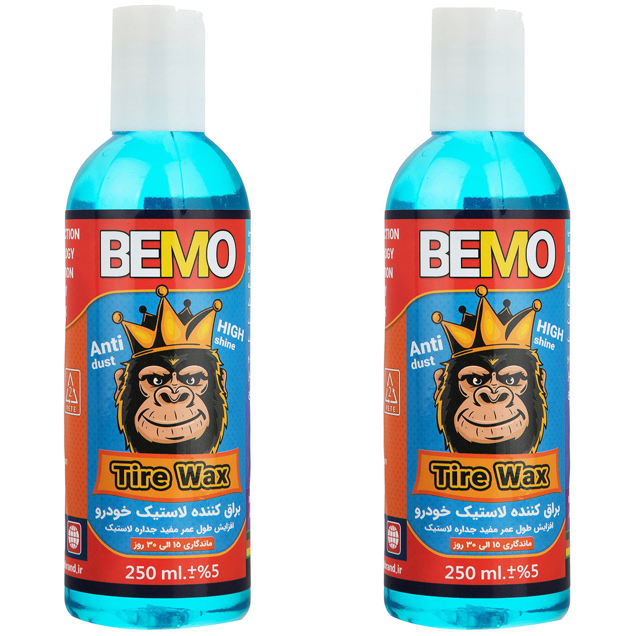 ژل براق کننده لاستیک خودرو بمو مدل MO2 حجم 250 میلی لیتر بسته 2 عددی