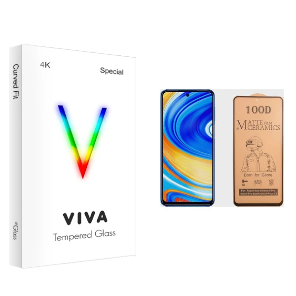 محافظ صفحه نمایش سرامیکی ویوا مدل 4K مناسب برای گوشی موبایل شیائومی Redmi Note 9 Pro Max