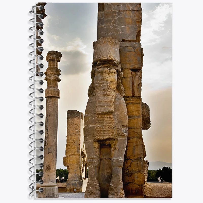 دفتر زبان 50 برگ خندالو مدل سه خط طرح تخت جمشید کد F6342