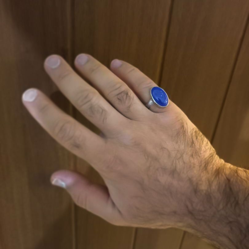انگشتر نقره مردانه مانچو مدل لاجورد کد rs001-s7 -  - 6