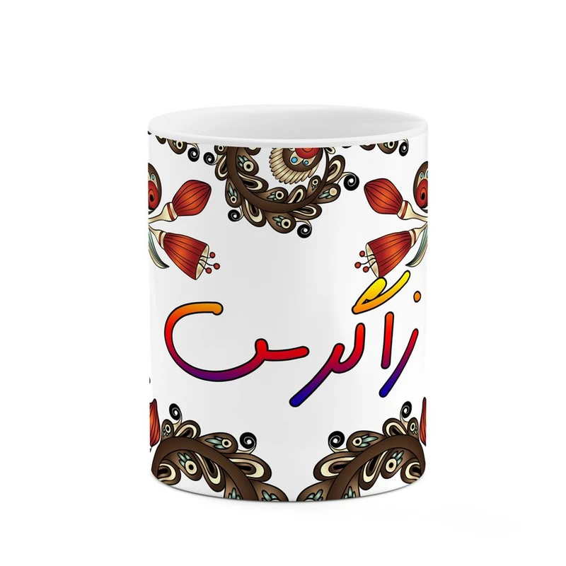 ماگ کاکتی مدل اسم زاگرس طرح سنتی گل و بته کد mgh45368