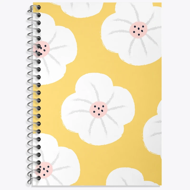 دفتر زبان 50 برگ خندالو مدل سه خط طرح مینیمال بهار کد N98