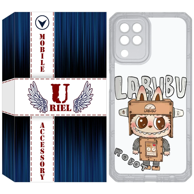 کاور یوریل مدل Clear کد 121 طرح لبوبو Labubu مناسب برای گوشی موبایل سامسونگ Galaxy A22 4G / M32 / M22