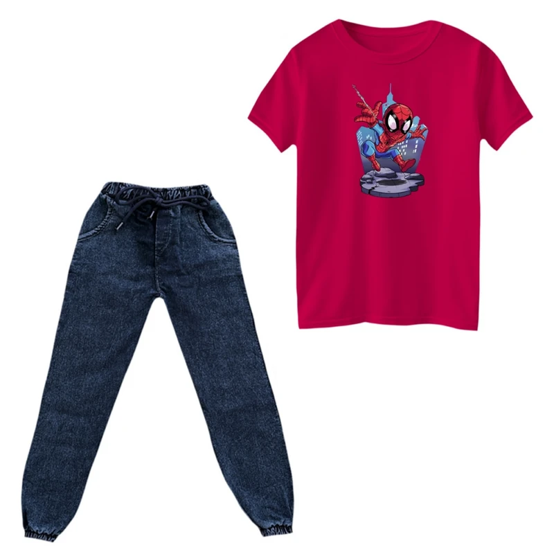 ست تی‌شرت و شلوار پسرانه مدل مرد عنکبوتی کد ۱۰