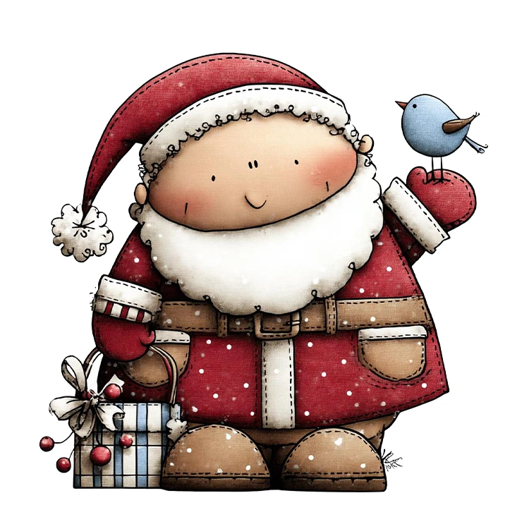 استیکر پارچه و لباس پاد آفرین مدل کریسمس طرح بابانوئل کاج گوزن آدم برفی قهوه کد S2823