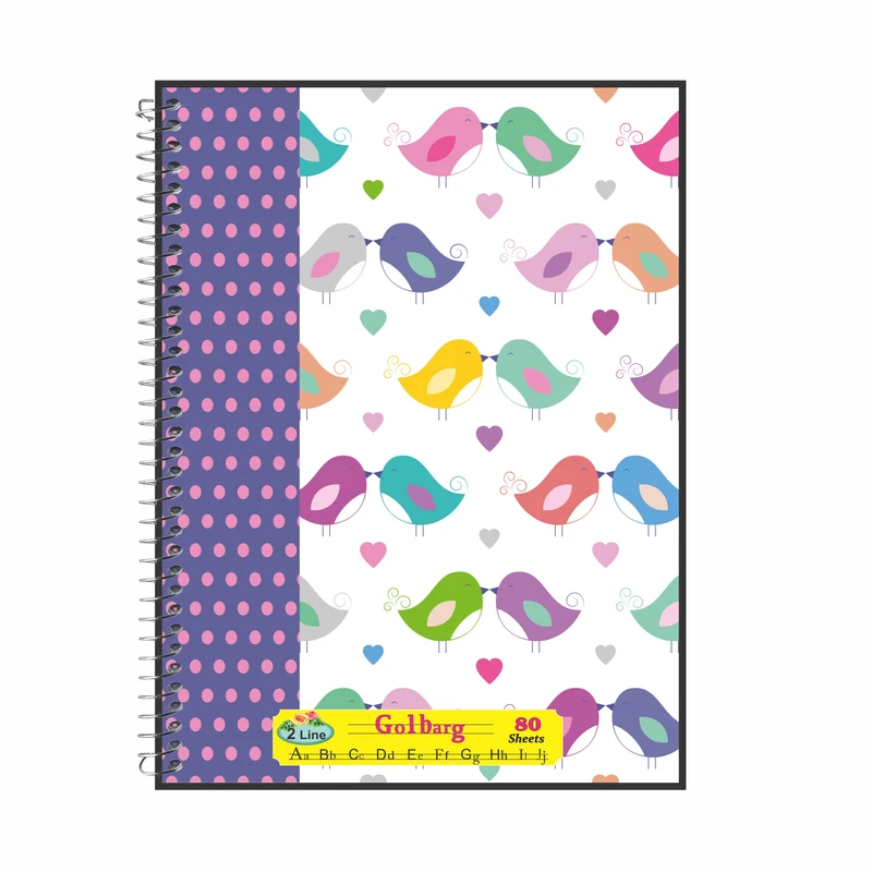 دفتر زبان 80 برگ گلبرگ طرح جوجه رنگی کد 7010