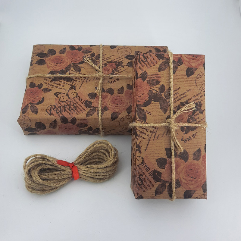 کاغذ کادو مدل gol1 بسته 3 عددی به همراه 5 متر نخ کنف