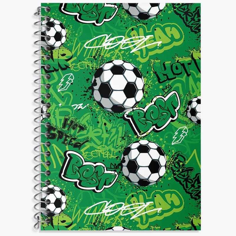 دفتر زبان 50 برگ خندالو مدل دو خط طرح فوتبال کد N634