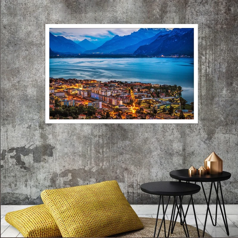 تابلو بکلیت طرح منظره جزیره و شهر مدل W-S2931