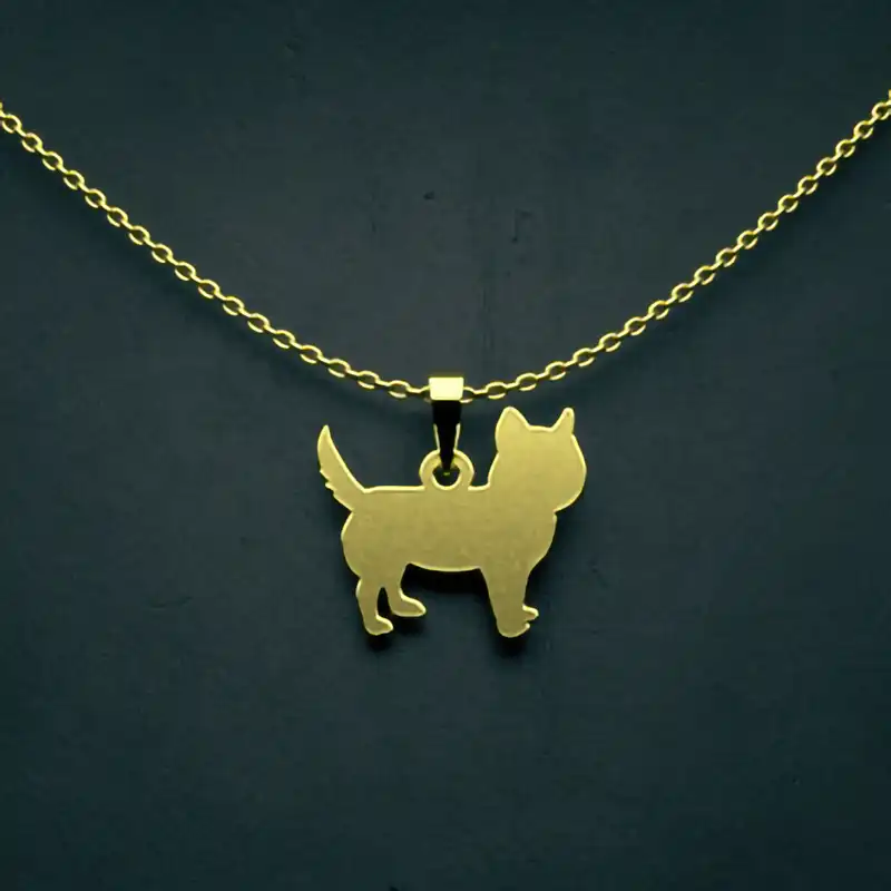 گردنبند طلا 18 عیار زنانه مدوپد مدل سگ کد J3-1-1082