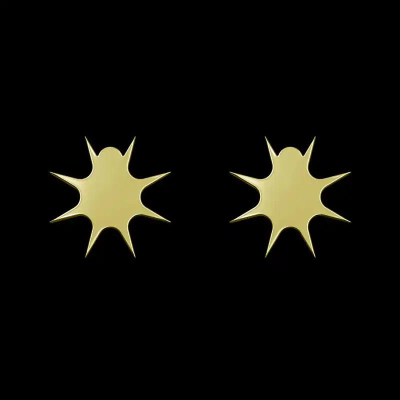 گوشواره طلا 18 عیار زنانه مدوپد مدل ستاره کد GA1-15522