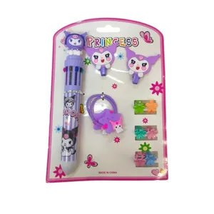 ست گیره و سنجاق مو دخترانه مدل کرومی کد KO01 به همراه خودکار بسته 11 عددی