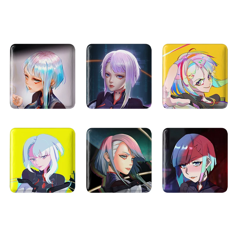 مگنت خندالو طرح انیمه سایبرپانک Cyberpunk کد 1500A مجموعه 6 عددی