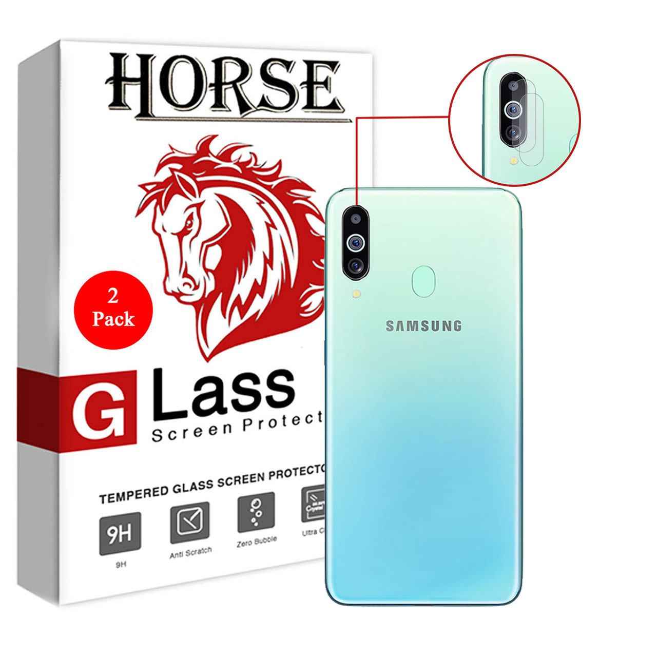 محافظ لنز دوربین هورس مدل UTF مناسب برای گوشی موبایل سامسونگ Galaxy M40 بسته دو عددی