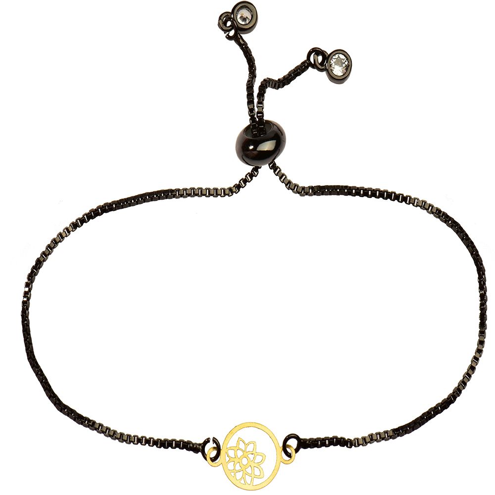 دستبند طلا 18 عیار دخترانه کرابو طرح گل و ستاره مدل Krd1152 -  - 2