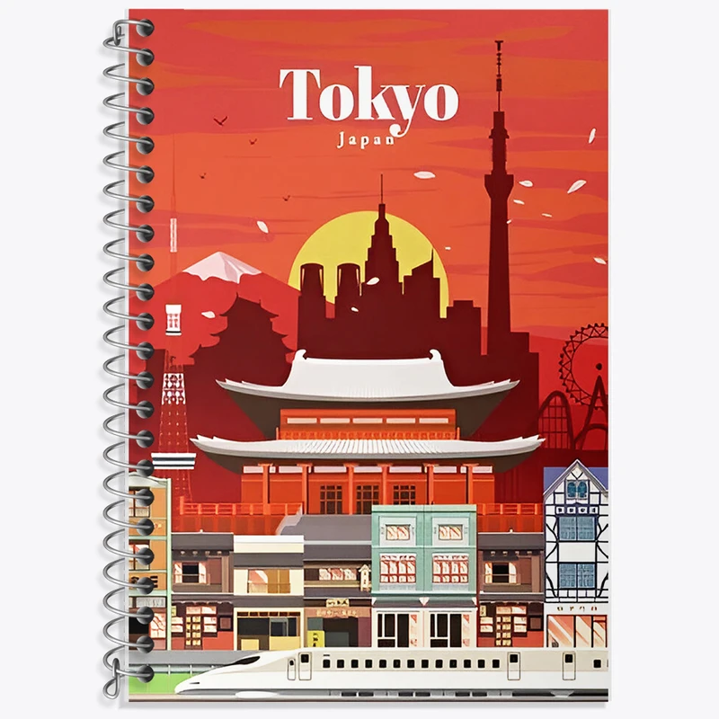 دفتر زبان 50 برگ خندالو مدل دو خط طرح توکیو (Tokyo) کد F6324