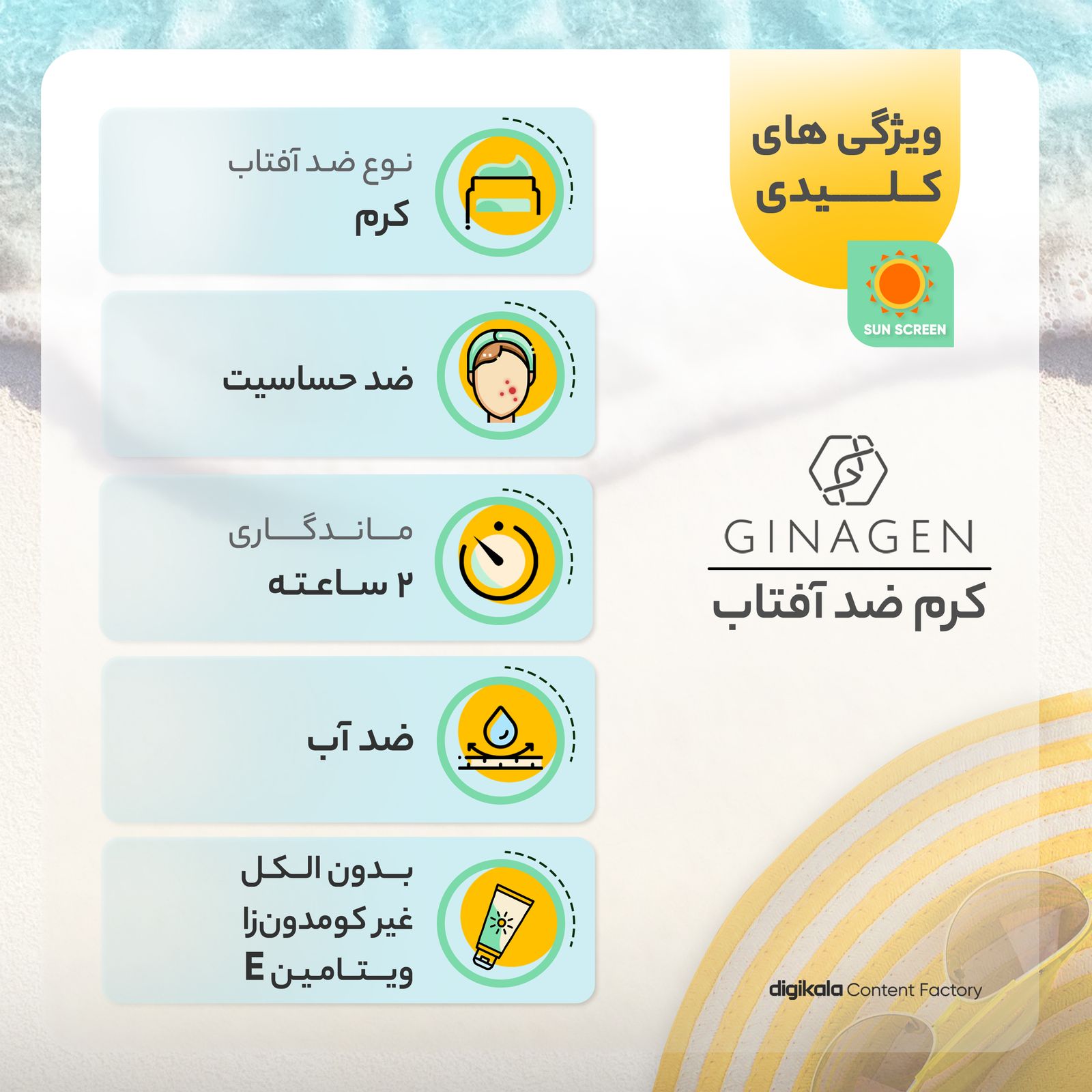 کرم ضدآفتاب بی‌رنگ ژیناژن مدل SPF50، مناسب پوست‌های چرب، حجم 50 میلی‌لیتر -  - 3