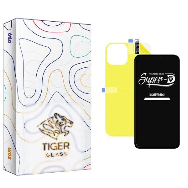 محافظ صفحه نمایش تایگر گلس مدل APL2 SuperD مناسب برای گوشی موبایل اپل iPhone 12 Pro  به همراه محافظ پشت گوشی