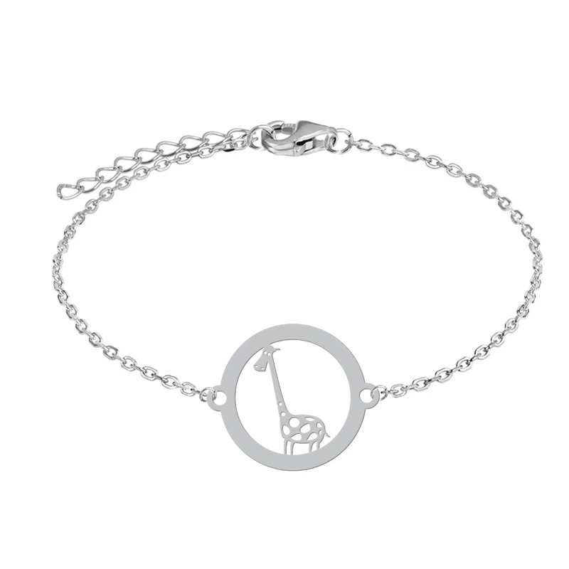 دستبند زنجیری زنانه هایکا طرح کارتونی زرافه کد zd.ha 287