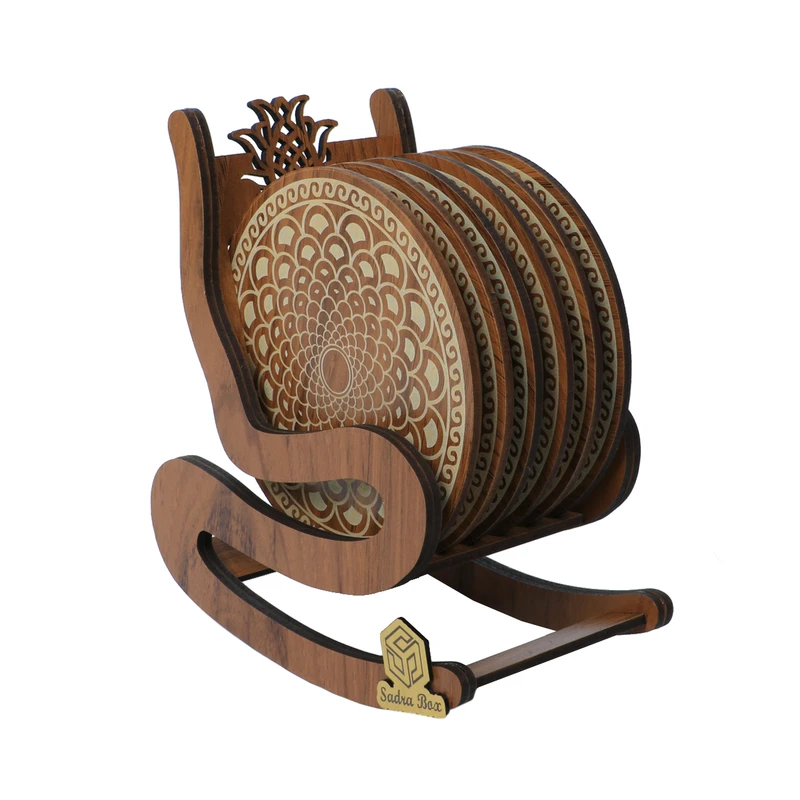 زیر لیوانی صدراباکس مدل نقش کد zl001nagsh مجموعه 6 عددی