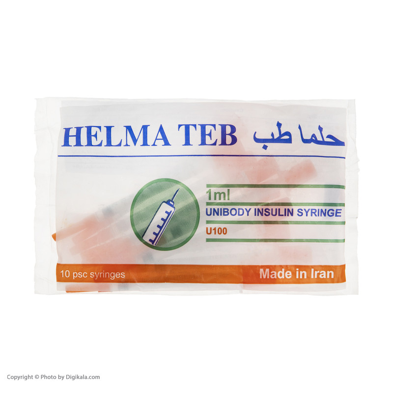 سرنگ 1 سی سی حلماطب مدل U100 بسته 10 عددی