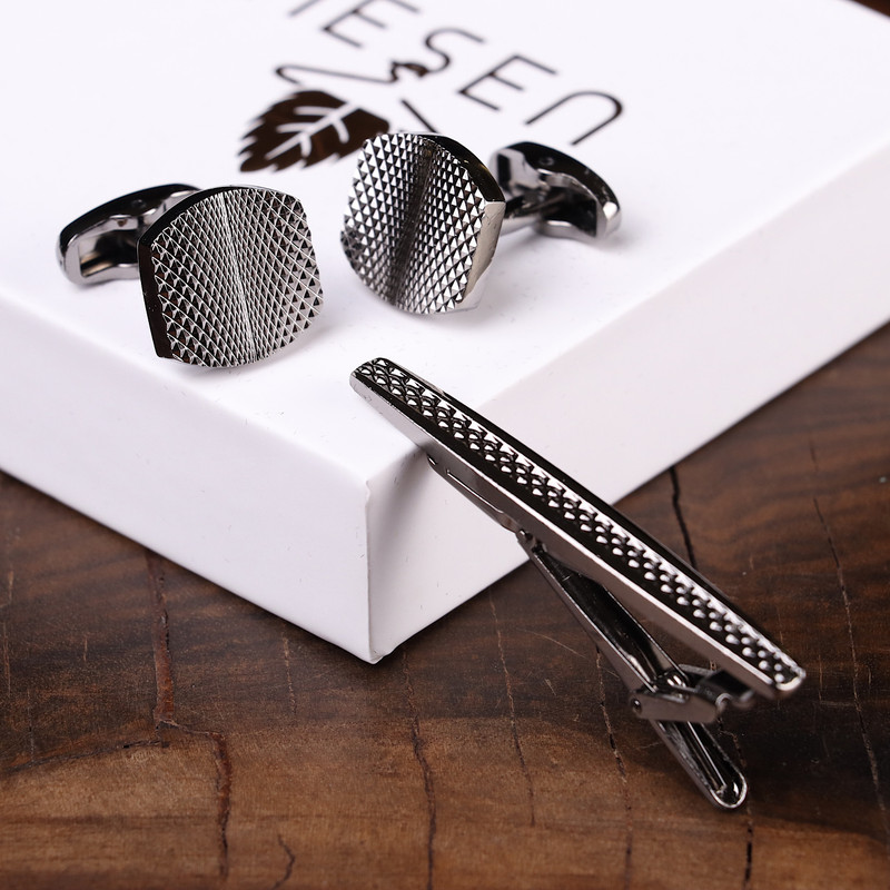 ست دکمه سردست و گیره کراوات مردانه نسن مدل ND9