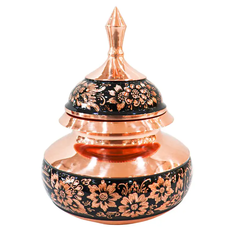 قندان مسی مدل الماس تراش طرح خاص کد Internal18p13