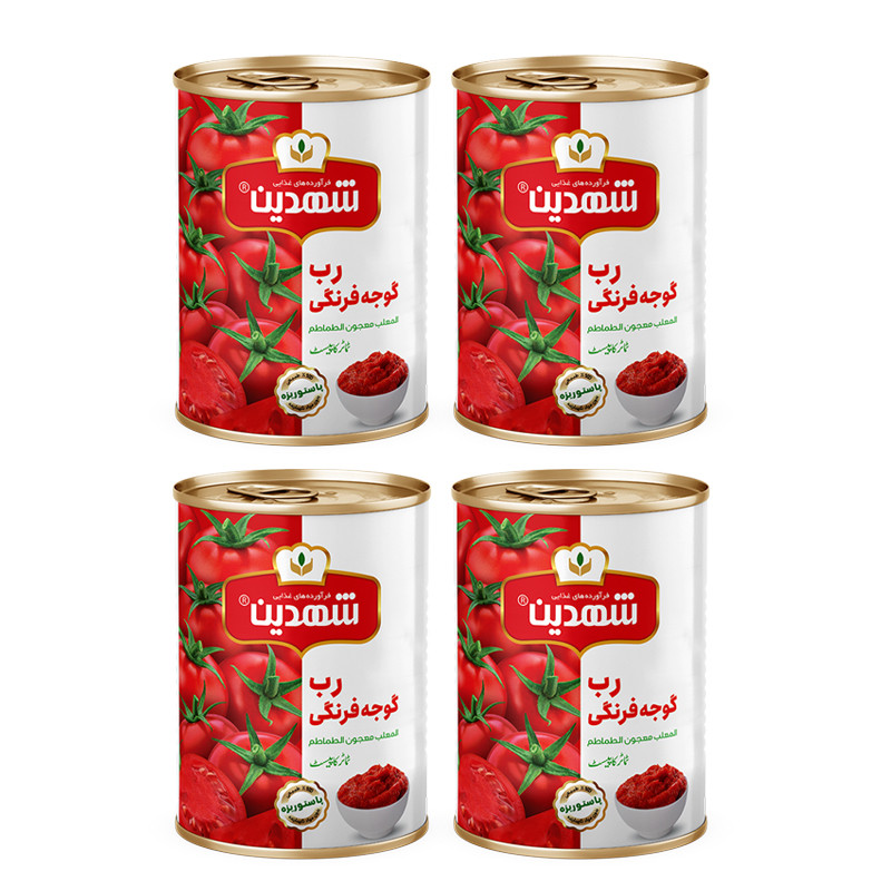 کنسرو رب گوجه فرنگی شهدین - 400 گرم بسته 4 عددی