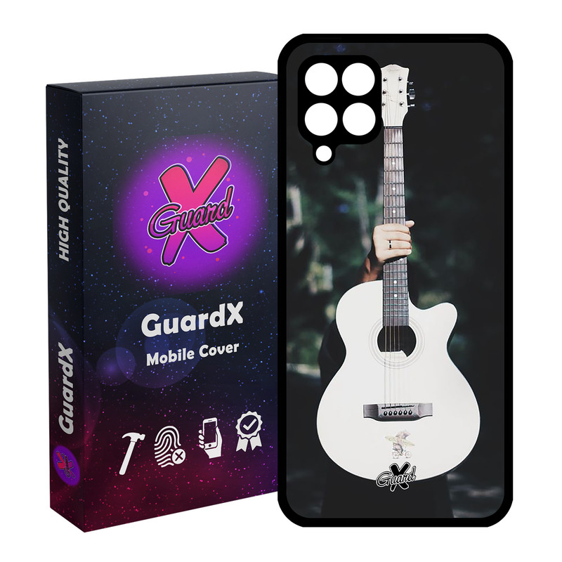 کاور گارد ایکس طرح گیتار مدل Glass10263 مناسب برای گوشی موبایل سامسونگ Galaxy A12