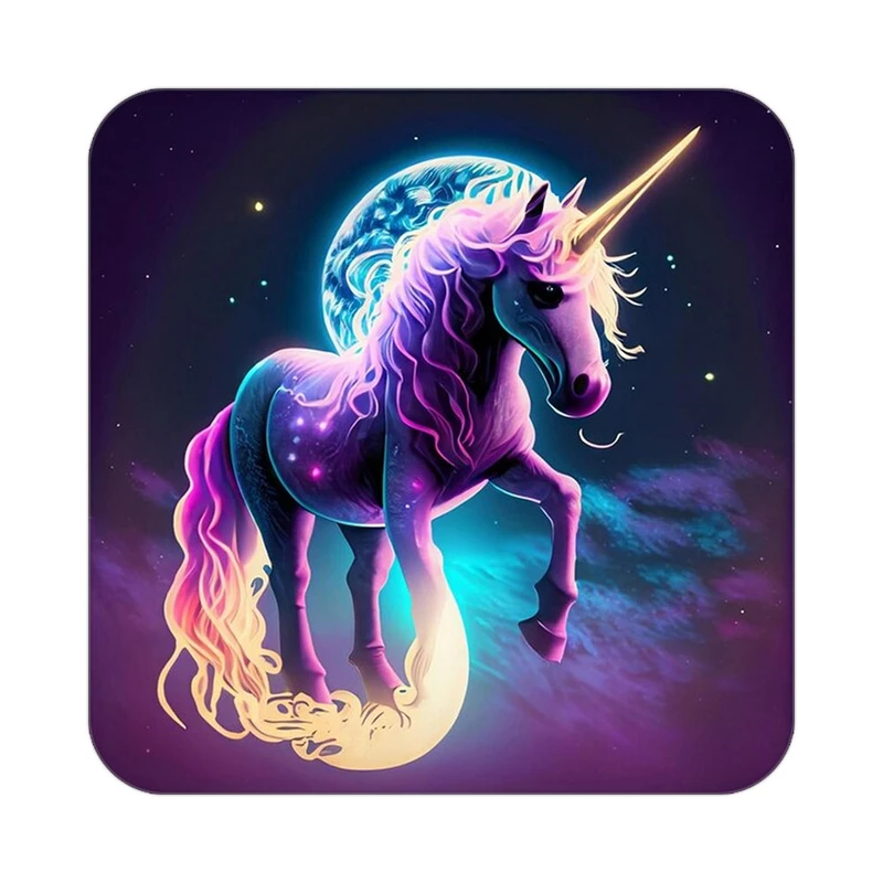 زیر لیوانی کاکتی طرح اسب تک شاخ و یونیکورن مدل mp31809