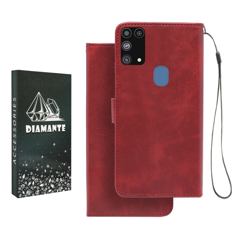 کیف کلاسوری دیامانته مدل Mortand Bk مناسب برای گوشی موبایل سامسونگ Galaxy M31 به همراه بندآویز