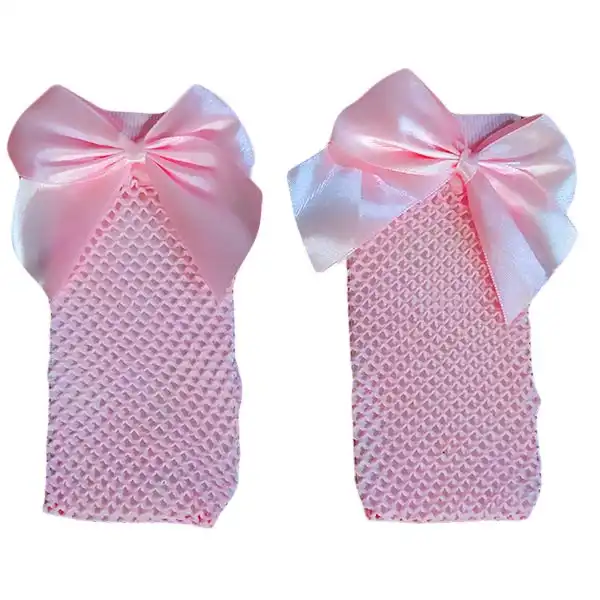 جوراب نوزادی مدل زنبوری رنگ صورتی