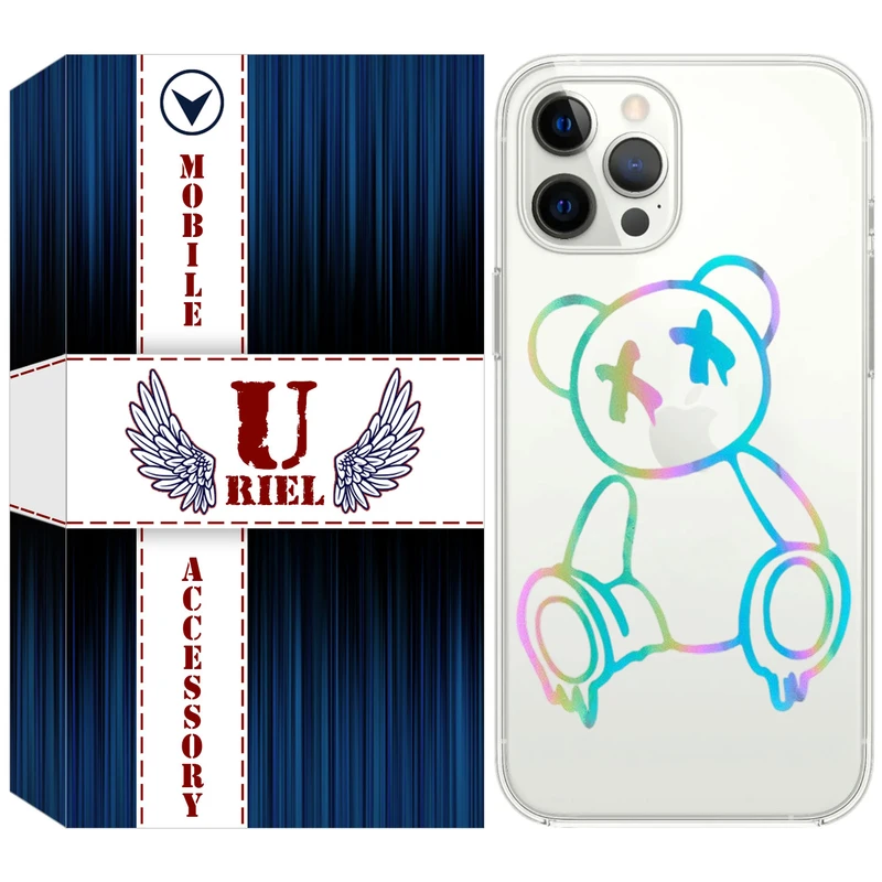 کاور ژله ای یوریل قاب مدل Clear کد 44 طرح خرس رنگی مناسب برای گوشی موبایل اپل iPhone 12 Pro