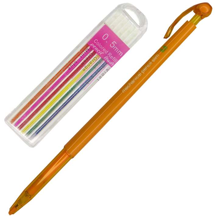 نوک مداد نوکی 0.5 میلی متری مدل رنگی کد 9740na به همراه مداد نوکی
