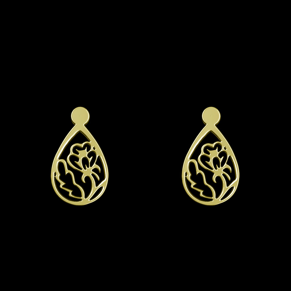 گوشواره طلا 18 عیار زنانه مدوپد مدل هندسی کد GA1-13679