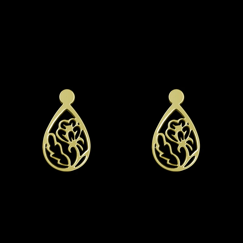 گوشواره طلا 18 عیار زنانه مدوپد مدل هندسی کد GA1-13679