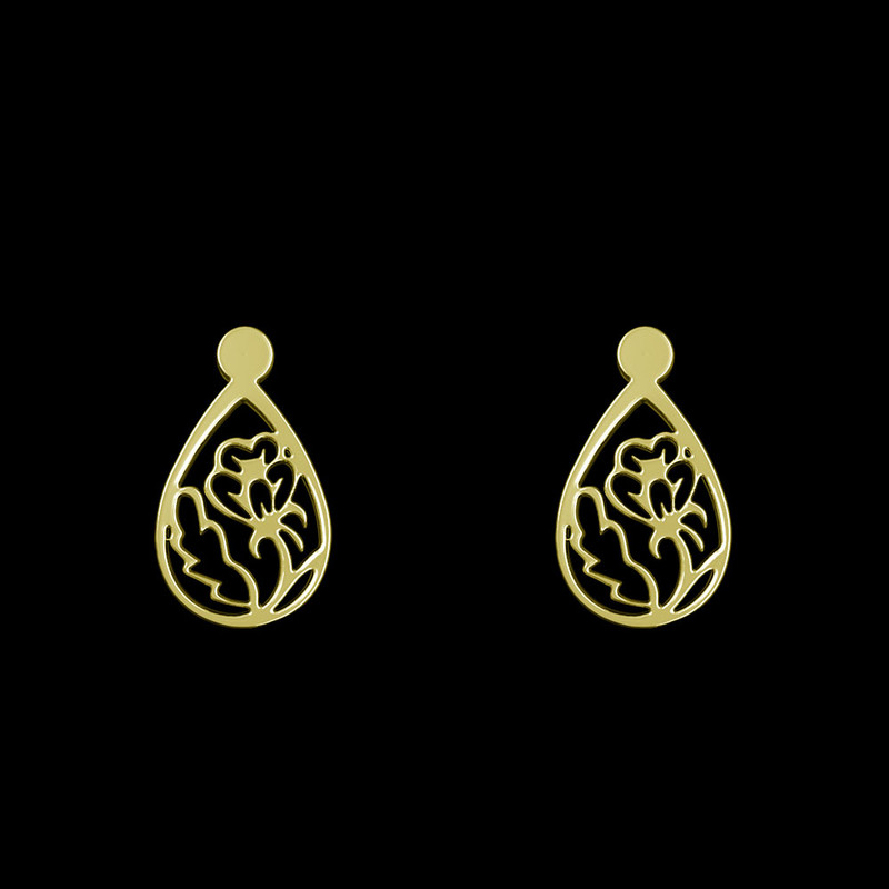 گوشواره طلا 18 عیار زنانه مدوپد مدل هندسی کد GA1-13679