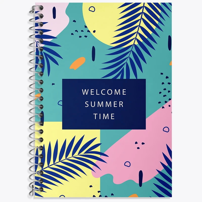 دفتر زبان 50 برگ خندالو مدل دو خط طرح مینیمال تابستان کد N134