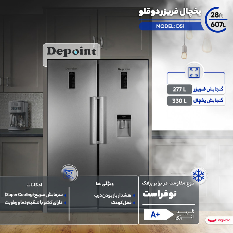 یخچال فریزر دوقلو 28 فوت دیپوینت مدل D5i