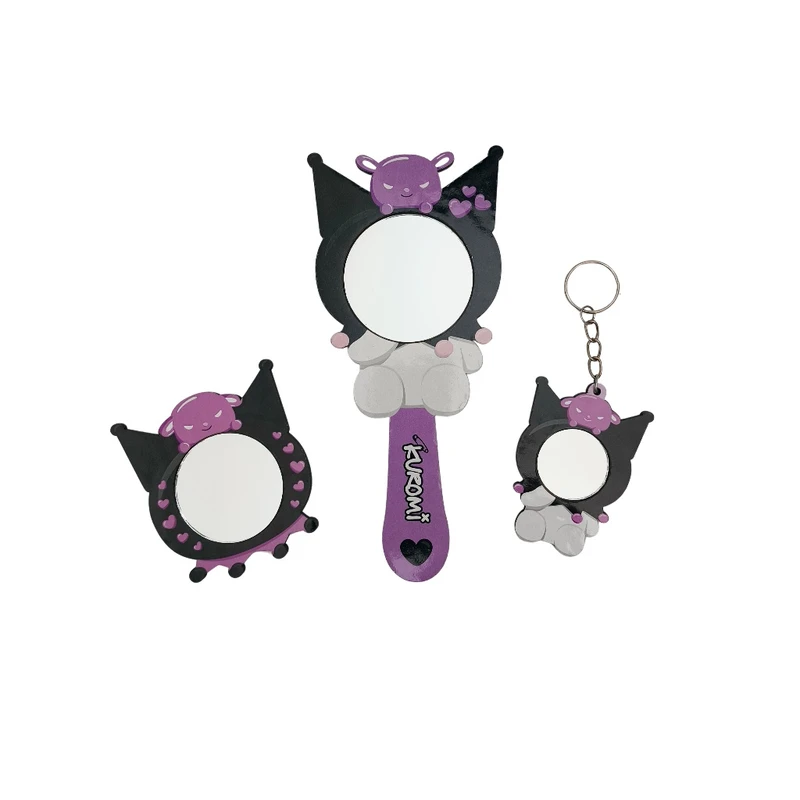 آینه آرایشی مدل کرومی به همراه آینه جیبی و جاکلیدی