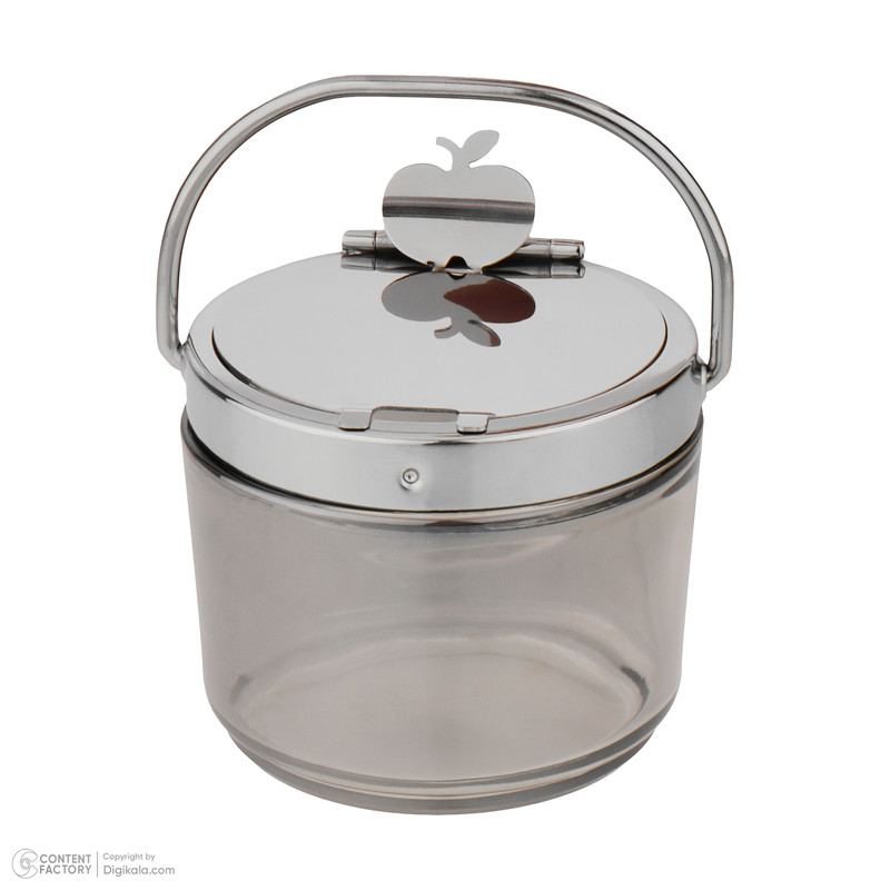 ظرف مربا و عسل مدل شیشه ای با طرح سیب - بدون بازو