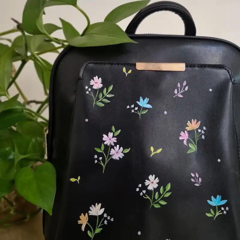 کوله پشتی زنانه مدل نقاشی گل گلی کد 192