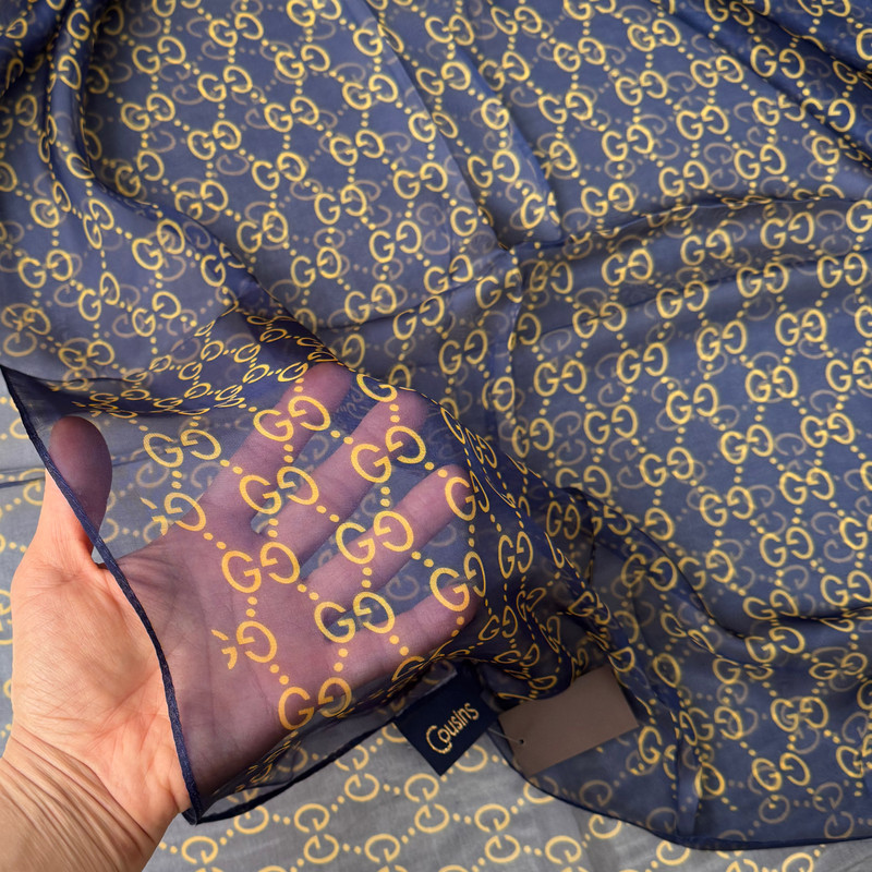 روسری زنانه مدل حریر ابرشیم زنجیری مجلسی کد 4