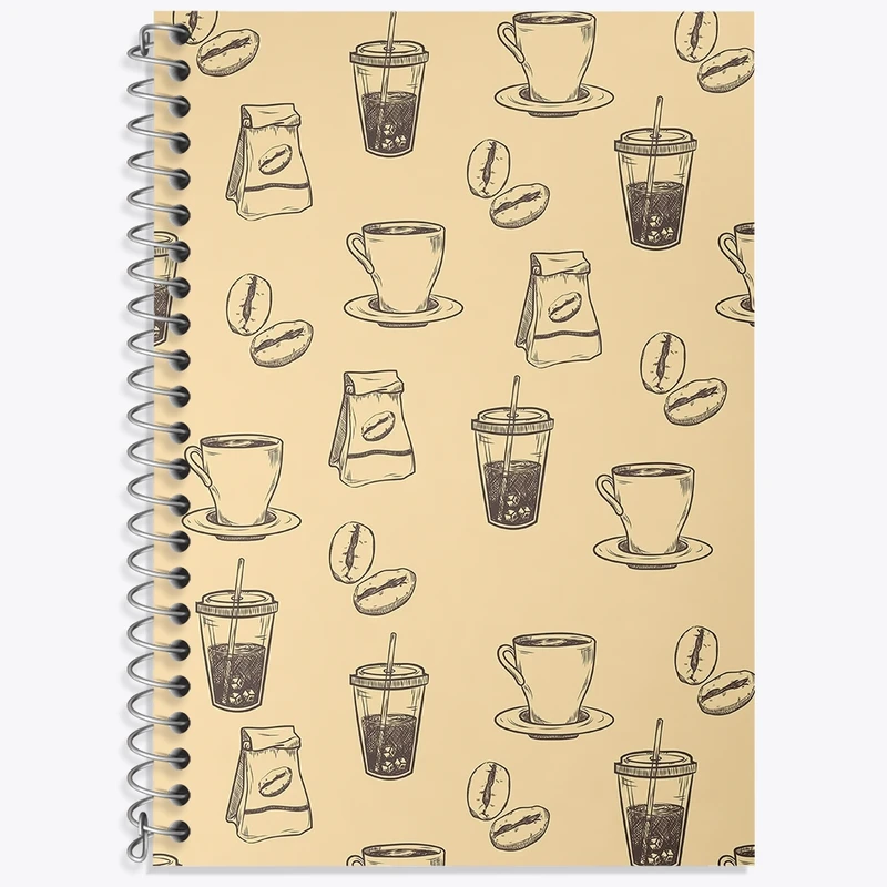 دفتر زبان 50 برگ خندالو مدل سه خط طرح قهوه کد N1281