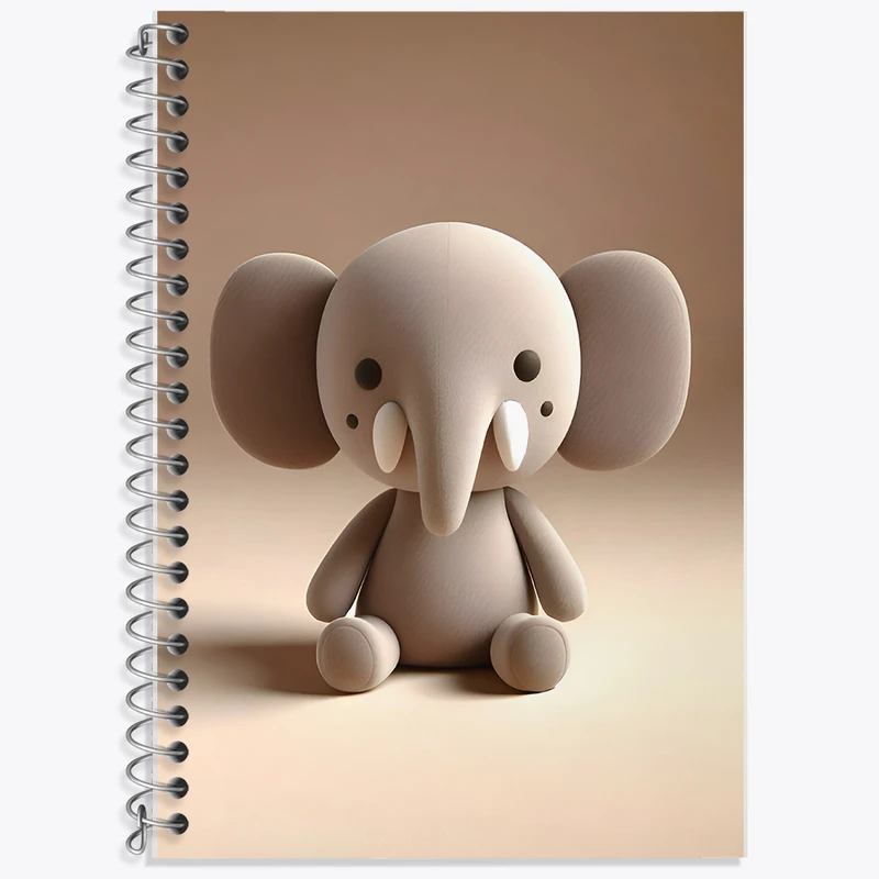 دفتر زبان 50 برگ خندالو مدل دو خط طرح فیل بامزه کد F7916