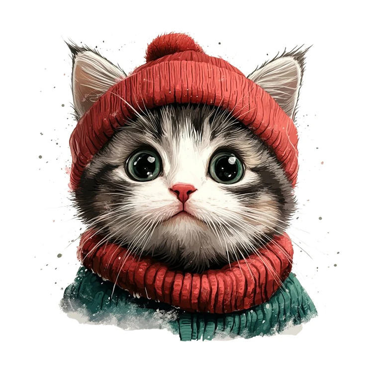 استیکر پارچه و لباس پاد آفرین مدل گربه کیوت فانتزی بامزه کارتونی کد S2787